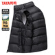 鴨鴨（YAYA）羽絨馬甲男短款立領(lǐng)厚款青年冬季新款保暖休閑羽絨馬夾外套 黑色 2XL 185/100A