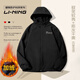 李寧沖鋒外套男春秋季新款開(kāi)衫連帽防潑水工裝夾克風(fēng)衣戶(hù)外運動(dòng)上衣 黑色【加絨款-防風(fēng)防潑】 XL /180