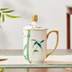 華光國瓷 骨瓷茶杯蓋杯辦公家用水杯自用送禮 青竹斗笠茶杯帶蓋禮盒裝 青竹斗笠 2頭蓋杯容量300ml
