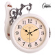 康巴絲（Compas）雙面掛鐘歐式石英鐘掛表客廳餐廳搖擺時(shí)鐘表擺鐘鐘表 1062白色