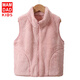 KIDS MAM&DAD男女士馬甲親子款兒童馬甲秋冬舒棉絨加絨加厚坎肩背心保暖上衣 柔粉 180