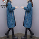 啄木鳥(niǎo)2024秋冬新款棉服女中長(cháng)款韓版大碼寬松輕薄棉衣過(guò)膝棉襖外套 孔雀藍 L 建議95-110斤