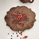 北美黑胡桃實(shí)木茶杯托茶壺承咖啡餐盤(pán)水果干果堅果小茶盤(pán)家用創(chuàng  )意 芙蓉（整木19.5cm）
