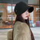 MMOPTOP韓版加寬遮臉鴨舌帽子女春夏百搭顯臉小漁夫帽明星同款休閑毛呢帽