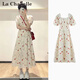 拉夏貝爾（La Chapelle）短袖雪紡連衣裙女裝2025年夏季新款時(shí)尚中長(cháng)款法式小個(gè)子夏天裙子 圖片色 M
