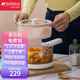 山水（SANSUI） 山水電煮鍋小電鍋SD-69DY（XY-Y16A1）多功能料理鍋電火鍋宿舍小鍋煮面鍋多用途一體鍋帶蒸籠 【帶蒸籠+玻璃燉盅】 1.6L