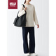 無(wú)印良品（MUJI）不易沾水 單肩包 七夕禮物 閨蜜 黑色 大號 新款