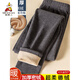 稻草人男士保暖褲男加厚加絨一體羊羔絨打底棉毛褲加肥加大秋褲德絨褲冬 深灰(加厚羊羔絨) L (90-110斤)