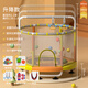 施耐德 蹦蹦床兒童家用蹦蹦床室內(nèi)2-10歲帶護(hù)網(wǎng)跳跳床吊環(huán)可升降扶手 1.2米 升降扶手款+5件套