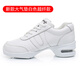 三莎三莎運動(dòng)舞蹈鞋女軟底網(wǎng)布面現代舞鞋廣場(chǎng)舞爵士舞鞋透氣 新款大氣墊白色超纖款 連底 5cm 36