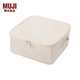 無(wú)印良品（MUJI）聚酯纖維棉麻混紡軟盒/正方形/附蓋/小 原色 長(zhǎng)35×寬35×高16cm