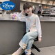 迪士尼女童秋裝2025新款套裝兒童漢服國風(fēng)新中式三件套春秋季小女孩古風(fēng) 花色【襯衫+馬甲+牛仔褲】三件套 140 cm
