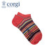 CORGI柯基英國進(jìn)口男女船襪春夏薄款多色條紋淺口精梳棉手工短襪七夕禮 Orange/Blue 男款40-44
