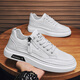 AIZUNSHI春季男鞋2024新款跑步運動(dòng)小白板鞋男士白鞋休閑白色皮鞋百搭潮鞋 白色 42