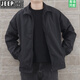 JEEP SPIRIT秋冬外套男2025新款潮日系寬松薄款休閑夾克韓版潮流外套男 黑色 L (175)