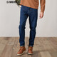 Simwood簡(jiǎn)木男裝【CT03舒適錐形】秋季新款水洗純色牛仔九分褲男SK130815 藍色 30