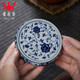 鐘家窯鐘家窯景德鎮(zhèn)蓋置手繪青花柴窯纏枝紋壺蓋托紫砂壺蓋托杯墊小壺承