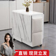 豪利邦折疊餐桌家用小戶型可移動帶輪多功能一桌四椅簡易長方形吃飯桌子 仿白石紋120【橡膠輪】軟包凳