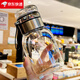 SMVP感輕奢水杯2024新款男高硼硅玻璃帶蓋耐高溫茶水分離泡茶杯子 透明玻璃杯帶蓋銀色 送杯套 500ml