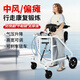YADECARE腦?？祻陀柧毱鞑淖呗防先酥π凶咂髦酗L(fēng)偏癱輔助器成人學(xué)步車(chē) 【站.行.坐一體】雙側剎駐車(chē)+高寬可調+氣壓升降