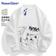 NASA GISS圓領(lǐng)衛衣男春秋寬松長(cháng)袖T恤男女同款大碼打底衫上衣服 白色 L