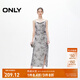 ONLY夏季設計感開(kāi)叉長(cháng)款修身吊帶連衣裙女|124261019 H19 浸染印花 M (165) 84A