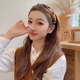 蘇十六發(fā)箍女頭飾法式復(fù)古千鳥(niǎo)格字母布藝麻花學(xué)院風(fēng)高顱頂發(fā)飾頭箍發(fā)卡 棕色發(fā)箍