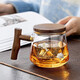 常生源 玻璃茶水杯 耐熱高硼硅茶水分離家用辦公茶具馬克杯 仙鶴飛天