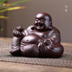 縱歡紫砂茶寵彌勒佛可養(yǎng)茶桌擺件全手工笑佛擺件精品茶玩 托寶彌勒佛-大號
