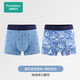 全棉時(shí)代 男士純棉內褲中腰平角四角褲夏季舒適透氣褲頭 2條裝 趣鳥(niǎo)藍色森林+晴空落鳥(niǎo) 1條 L (175)