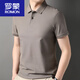 羅蒙（ROMON）精梳棉男士短袖T恤商務(wù)純色簡約無標(biāo)POLO.衫帶領(lǐng)兩扣體恤 灰咖色 170/L120-140斤