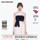 ANN ANDELMAN【明星同款】官方直營2025新款白色無袖中長(zhǎng)款拼接毛織抹胸連衣裙 白色 S