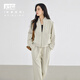 對白（DUIBAI）時(shí)尚通勤運動(dòng)衛衣兩件套女2026春裝新款外套直筒長(cháng)褲休閑套裝 淺咖色 XL