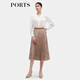 PORTS寶姿秋冬新款女裝優(yōu)雅印花中長(cháng)裙半身裙ALD9S004QPP019 BLACK M (6)