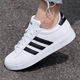 阿迪達斯（adidas）官方艦店男鞋 秋季新款運動(dòng)鞋耐磨德訓鞋滑板鞋透氣休閑鞋男 9195-白色-皮質(zhì)三條紋板鞋 42
