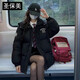圣保美短款羽絨棉服女冬季外套2023新款小個子韓版加厚連帽棉衣棉襖學(xué)生 黑色棉服短款 XL