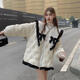 VJZE中學(xué)生少女冬天穿的冬季棉服外套蝴蝶結娃娃領(lǐng)小香風(fēng)2024女新 象牙白 L