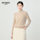 深呼吸DEEP BREATH女裝煙管領(lǐng)長(cháng)袖針織100%純羊絨衫毛衣女A301600 燕麥 L (4)