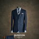 BUSYCON英式柏林藍(lán)西服男士青年職業(yè)上班面試正裝商務(wù)休閑風(fēng)抗皺西服外套 柏林藍(lán)單排扣（上衣+褲子） 48 參考體重120-130斤