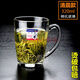 樂美雅帶把透明鋼化玻璃茶杯男女士辦公室耐熱泡茶杯有蓋水杯家用 清晨款320ML(單支)+杯刷