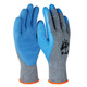 牛郎星防滑浸膠皺紋手套 乳膠防滑耐磨勞保手套皺膠手套灰紗藍12付/包 藍色