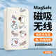 美十美分（MSMF）新款磁吸充電寶線(xiàn)條小狗高級感玻璃面10000毫安可MagSafe小巧輕薄便攜可愛(ài)卡通適用情侶款移動(dòng)電源 【磁吸充電寶白色】小白-BCD134Y 10000毫安【3C認證】