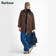 Barbour Highclere女士連帽(可拆卸)油蠟夾克 肉桂棕 M (10)