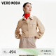 VEROMODA【麂皮外套系列】夾克外套2024新款寬松女美拉德穿搭曠野美拉德 淺卡其色C13-A 165/84A/M