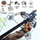 十字駑彈弓高精準獵弓鋼珠連發(fā)射箭兩用新款紅外綠激光弓 (豪華配置)白晚都可用 指哪打哪