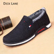 DICK LANE 迪克.雷恩品牌老北京布鞋男加絨加厚棉鞋2026新款一腳蹬男鞋軟底休閑帆布鞋 冬季棉鞋黑色 42