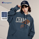 Champion冠軍春秋新款美式情侶漸變印花字母LOGO連帽套頭衛(wèi)衣街頭時尚 藍(lán)色 L