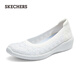 斯凱奇（Skechers）女士時(shí)尚休閑鞋輕質(zhì)EVA發(fā)泡坡跟增高蕾絲鞋面 白色/WHT 37.5