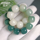 致末（ZHIMO）菩提根手串煙灰漸變白玉女繞指柔文玩菩提子佛珠綠陰皮男盤(pán)玩手鏈 綠珠漸變單圈10mm-12尺碼備注