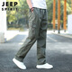 JEEP SPIRIT吉普工裝褲男春夏季休閑褲子男士新復古回潮直筒褲 軍綠 XL